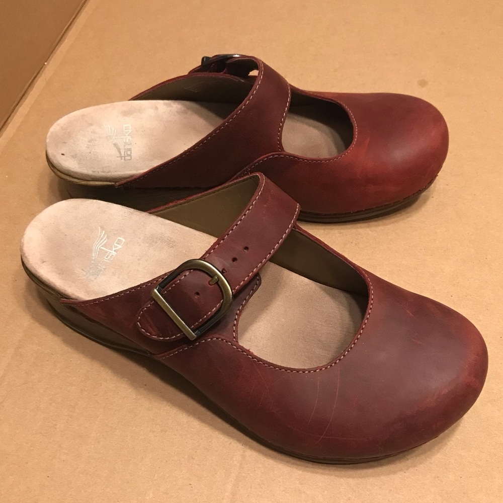 Dansko Martina Red Oiled Clogs 39